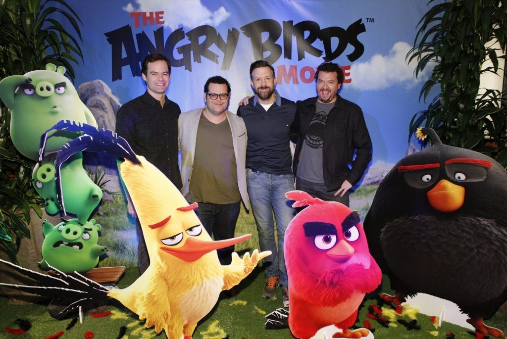 Culver City, CA -- February 23, 2016: Bill Hader, Josh Gad, Jason Sudeikis and Danny McBride at a Photo Call for a Sneak Beak of Columbia Pictures and Rovio Animations ANGRY BIRDS at Sony Pictures Studios.