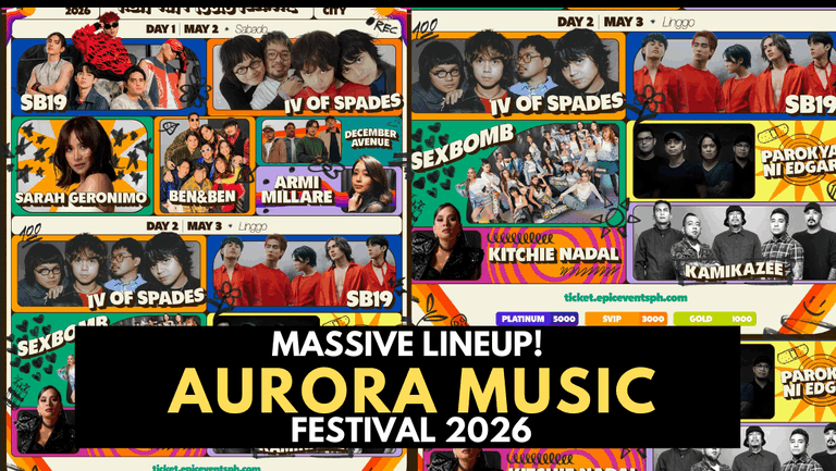 SB19, IV OF SPADES, SARAH GERONIMO & SEXBOMB For Aurora Music Festival!