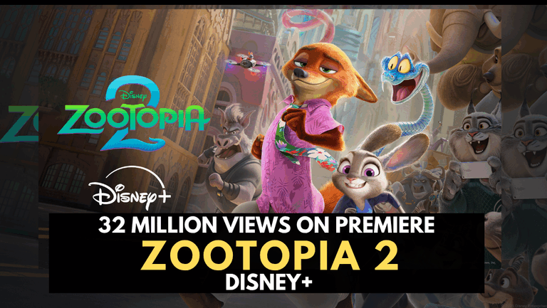 Zootopia 2 Debuts at 1 on Disney+ with 32 Million Views